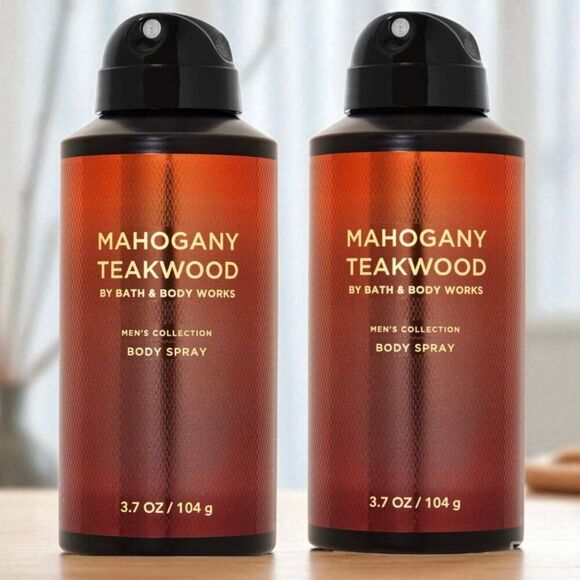 NWT Bath & Body Works Lot of 2 MAHOGANY TEAKWOOD  Men’s Collection Body Spray - Picture 1 of 5